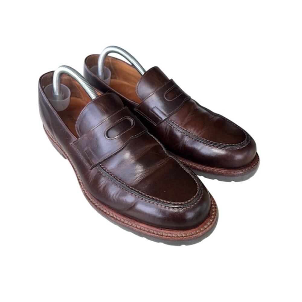 Beckett Simonon Cohen Brown Leather Penny Loafers Dress Shoes Men's Size 9M